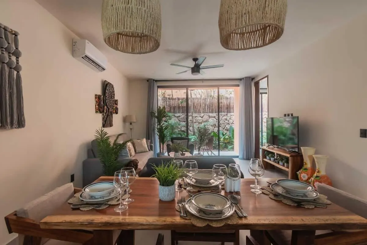 Stylish Duplex Lower Level 2-Br Wifi Pool Gym Tulum 0*,  Mexico