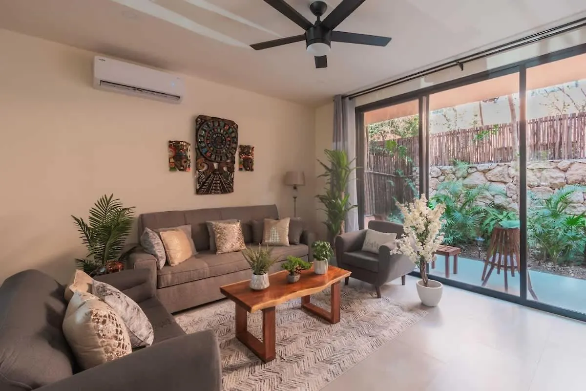 Stylish Duplex Lower Level 2-Br Wifi Pool Gym Tulum Apartment